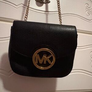 Michael Kors Black Mini Bag with Gold Logo